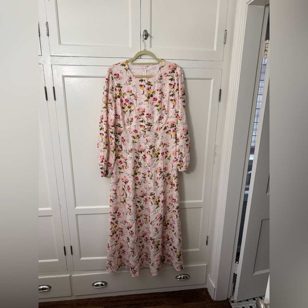 Hill House Pink Floral Long Sleeve Dress Nadia Style